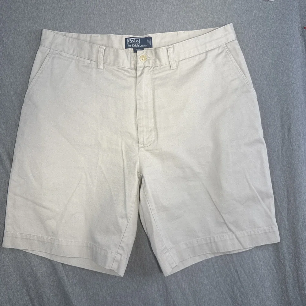 Polo Ralph Lauren Prospect Chino Shorts Men's Khaki Flat Front Cotton Size 36